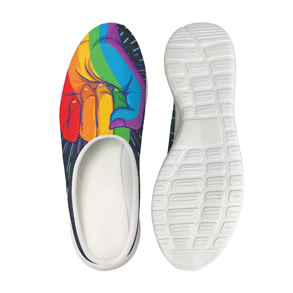 LGBT Pride Rainbow Hand Print Mesh Casual Shoes