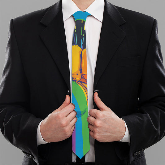 LGBT Pride Rainbow Hand Print Necktie
