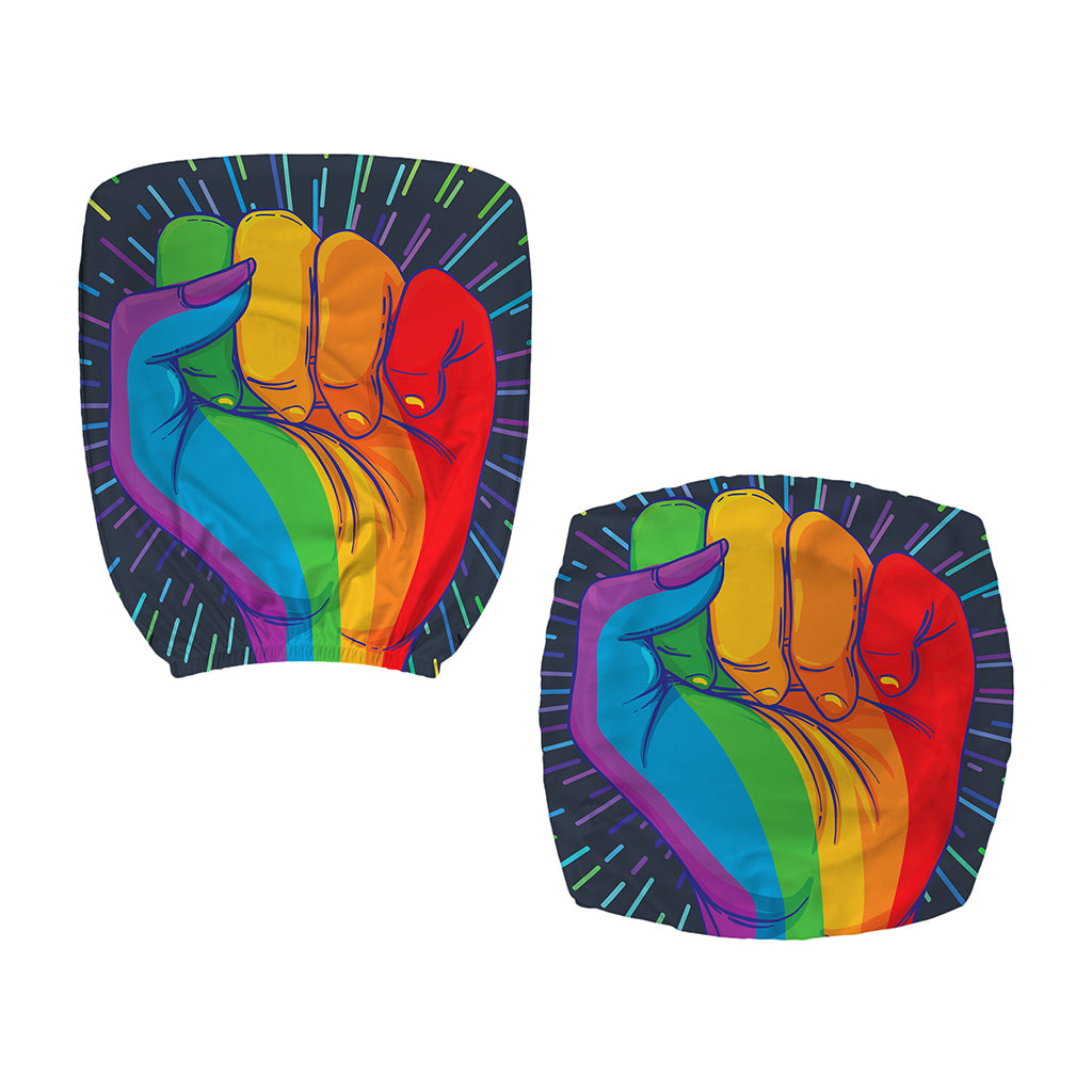LGBT Pride Rainbow Hand Print Office Chair Cover