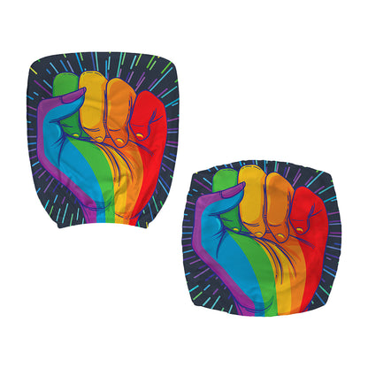 LGBT Pride Rainbow Hand Print Office Chair Cover