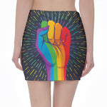 LGBT Pride Rainbow Hand Print Pencil Mini Skirt