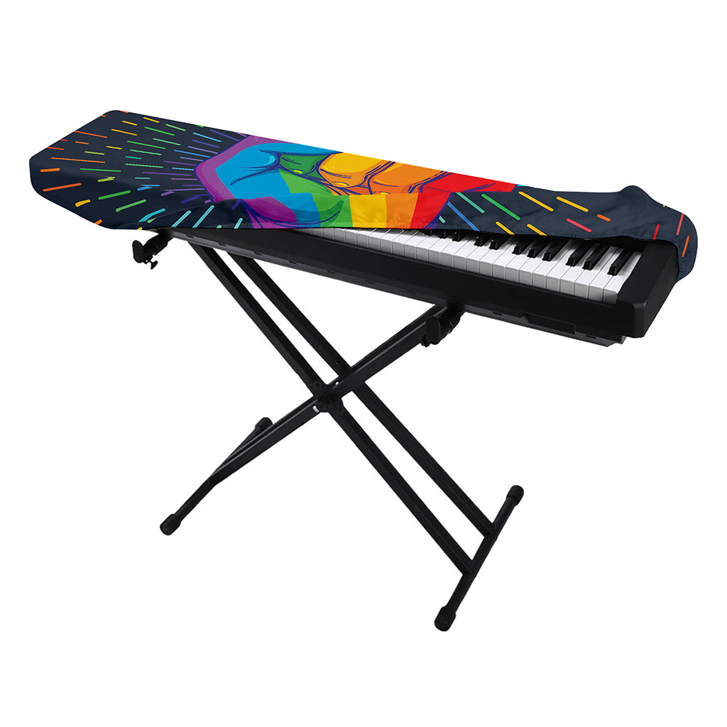 LGBT Pride Rainbow Hand Print Piano Keyboard Cover