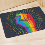 LGBT Pride Rainbow Hand Print Polyester Doormat