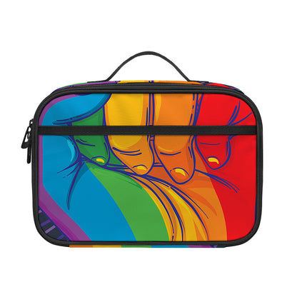 LGBT Pride Rainbow Hand Print Portable Lunch Bag