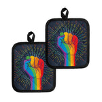 LGBT Pride Rainbow Hand Print Pot Holders