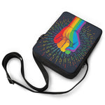 LGBT Pride Rainbow Hand Print Rectangular Crossbody Bag