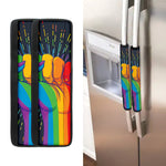 LGBT Pride Rainbow Hand Print Refrigerator Handle Covers