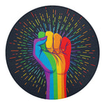 LGBT Pride Rainbow Hand Print Round Blanket