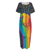 LGBT Pride Rainbow Hand Print Short Sleeve Long Nightdress