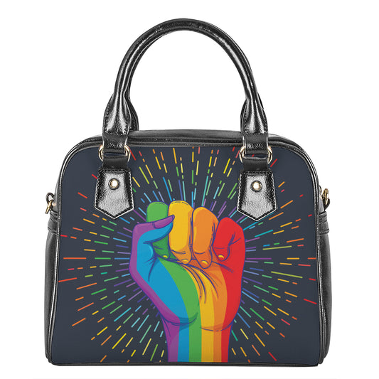 LGBT Pride Rainbow Hand Print Shoulder Handbag