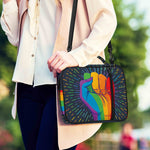 LGBT Pride Rainbow Hand Print Shoulder Strap Bible Bag