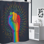 LGBT Pride Rainbow Hand Print Shower Curtain