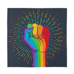 LGBT Pride Rainbow Hand Print Silk Bandana