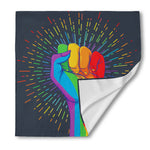 LGBT Pride Rainbow Hand Print Silk Bandana