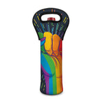 LGBT Pride Rainbow Hand Print Single Neoprene Wine Tote