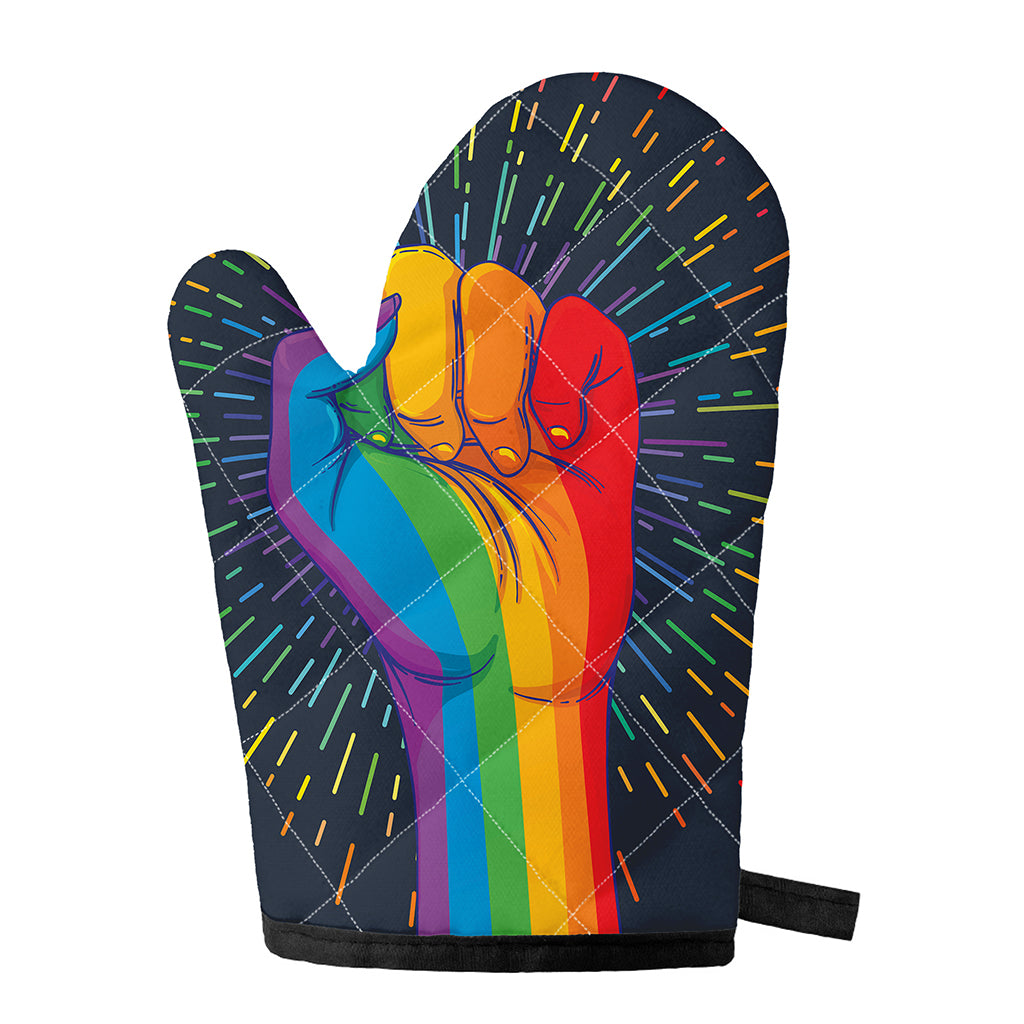 LGBT Pride Rainbow Hand Print Single Oven Mitt