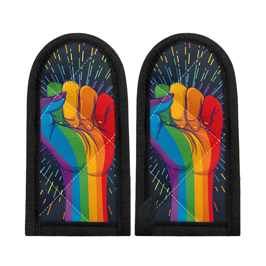 LGBT Pride Rainbow Hand Print Skillet Handle Cover