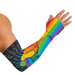 LGBT Pride Rainbow Hand Print Sun Protection Arm Sleeves