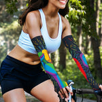 LGBT Pride Rainbow Hand Print Sun Protection Arm Sleeves