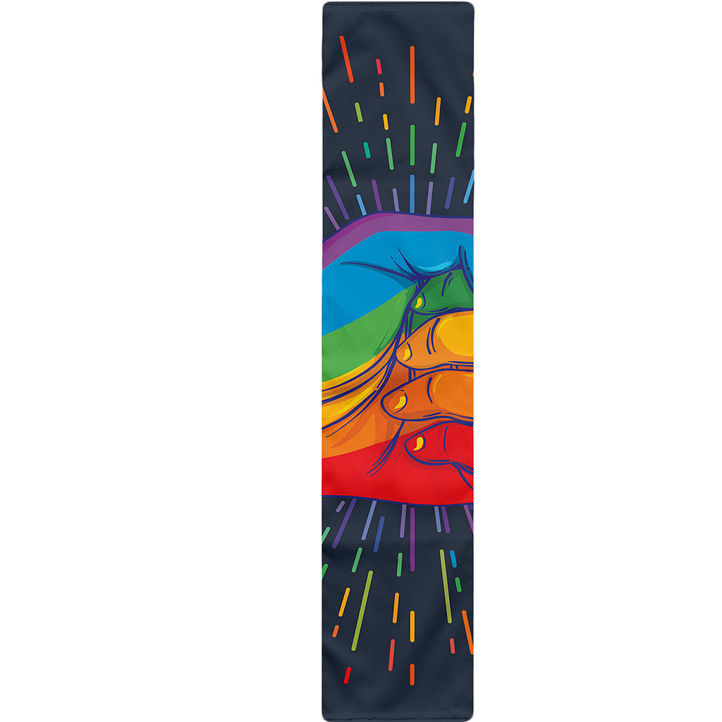 LGBT Pride Rainbow Hand Print Table Runner