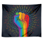 LGBT Pride Rainbow Hand Print Tapestry