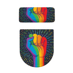 LGBT Pride Rainbow Hand Print Toilet Lid And Tank Cover Set