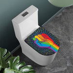 LGBT Pride Rainbow Hand Print Toilet Lid Cover