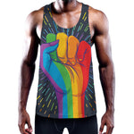 LGBT Pride Rainbow Hand Print Training Tank Top