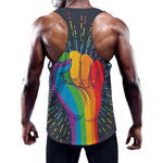 LGBT Pride Rainbow Hand Print Training Tank Top
