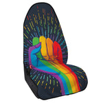 LGBT Pride Rainbow Hand Print Waterproof Car Seat Cover