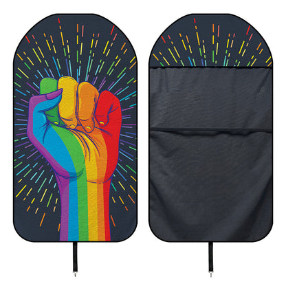 LGBT Pride Rainbow Hand Print Waterproof Car Seat Cover
