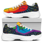 LGBT Pride Rainbow Hand Print White Chunky Shoes