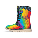 LGBT Pride Rainbow Hand Print Winter Boots