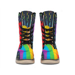 LGBT Pride Rainbow Hand Print Winter Boots