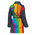 LGBT Pride Rainbow Hand Print Women's Bathrobe