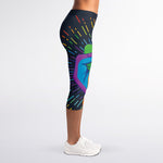 LGBT Pride Rainbow Hand Print Women's Capri Leggings