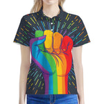 LGBT Pride Rainbow Hand Print Women's Polo Shirt
