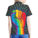 LGBT Pride Rainbow Hand Print Women's Polo Shirt