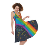 LGBT Pride Rainbow Hand Print Women's Sleeveless Dress
