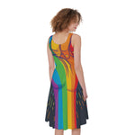 LGBT Pride Rainbow Hand Print Women's Sleeveless Dress