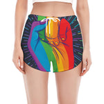 LGBT Pride Rainbow Hand Print Women's Split Running Shorts