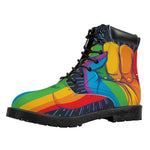 LGBT Pride Rainbow Hand Print Work Boots