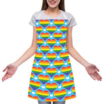 LGBT Pride Rainbow Heart Pattern Print Adjustable Apron