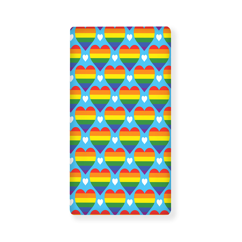 LGBT Pride Rainbow Heart Pattern Print Baby Crib Sheet