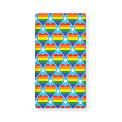 LGBT Pride Rainbow Heart Pattern Print Baby Crib Sheet