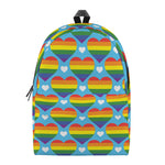 LGBT Pride Rainbow Heart Pattern Print Backpack