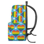 LGBT Pride Rainbow Heart Pattern Print Backpack