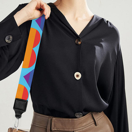 LGBT Pride Rainbow Heart Pattern Print Bag Strap
