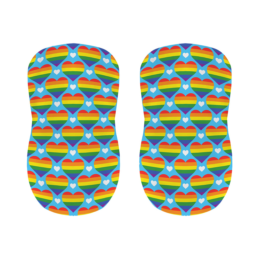 LGBT Pride Rainbow Heart Pattern Print Bar Stool Covers