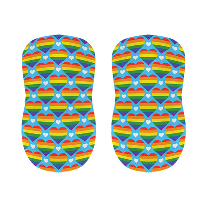 LGBT Pride Rainbow Heart Pattern Print Bar Stool Covers